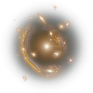 (logo) the molten ring galaxy cluster, captured by the hubble space telescope